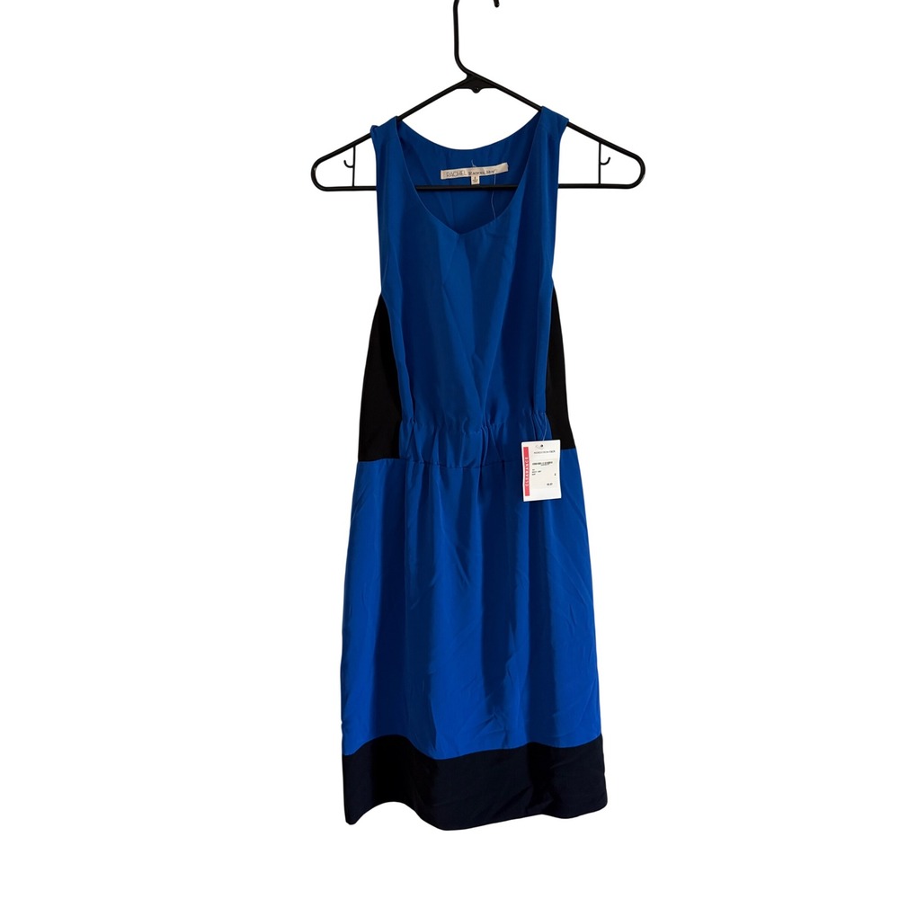 Rachel Rachel Roy Blue Black Colorblock Sleeveless Cutout Back Dress Size 8 NWT